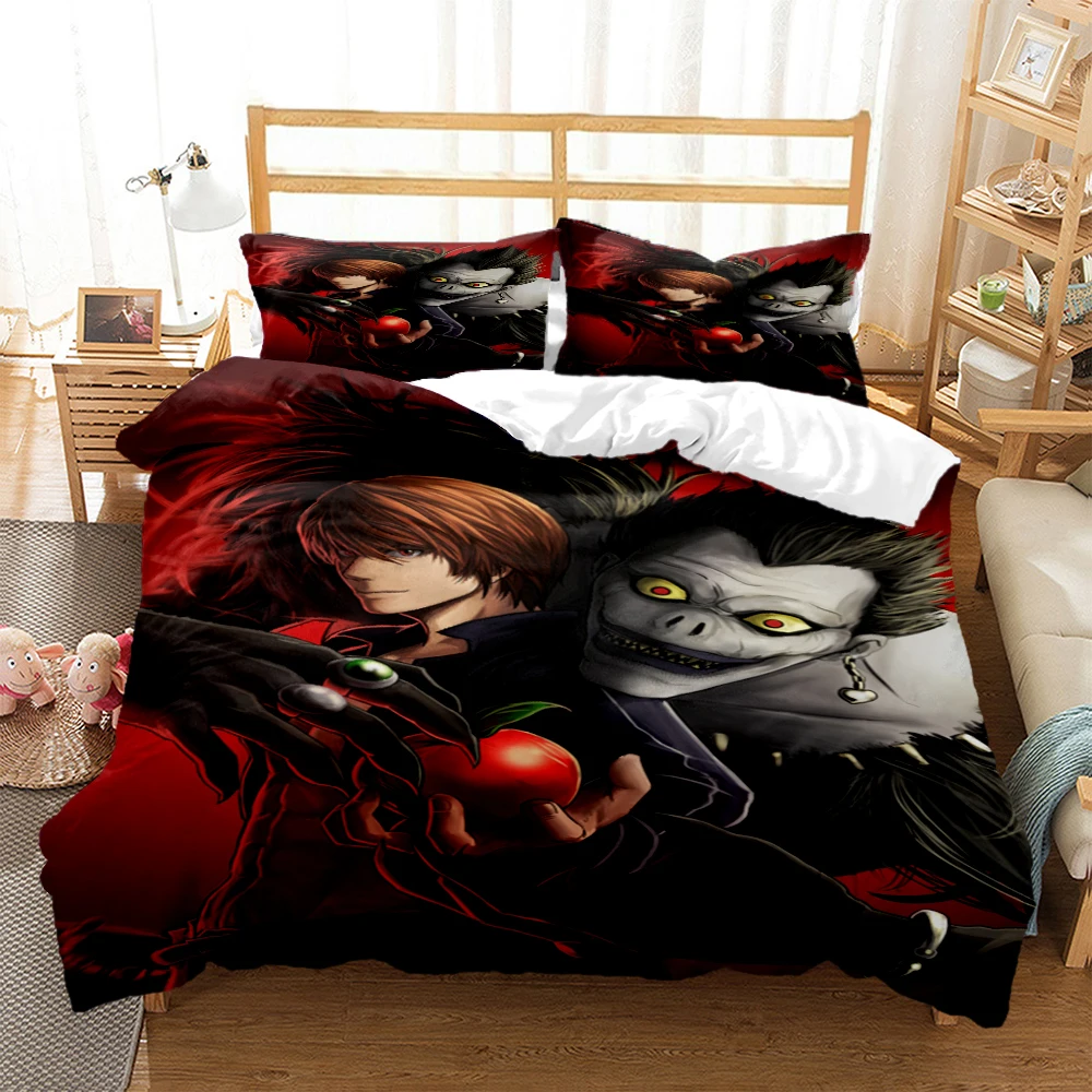 

Death Note Print Three Piece Bedding Set Fashion Article Children or Adults for Beds Quilt Covers Pillowcases Bedding Set Gift