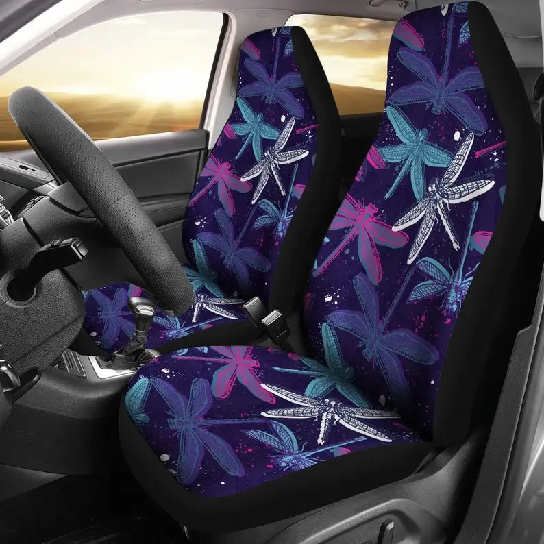 

Dragonfly, Boyfriend Dad Son, Gift Present Idea, Multi Colored, 2 Front Seat Covers, Car Seat Covers Pair, Seat Cover for Car