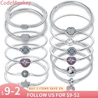 Лидер продаж, браслет из серебра 100% пробы с подвесками в виде сердца, CMB083