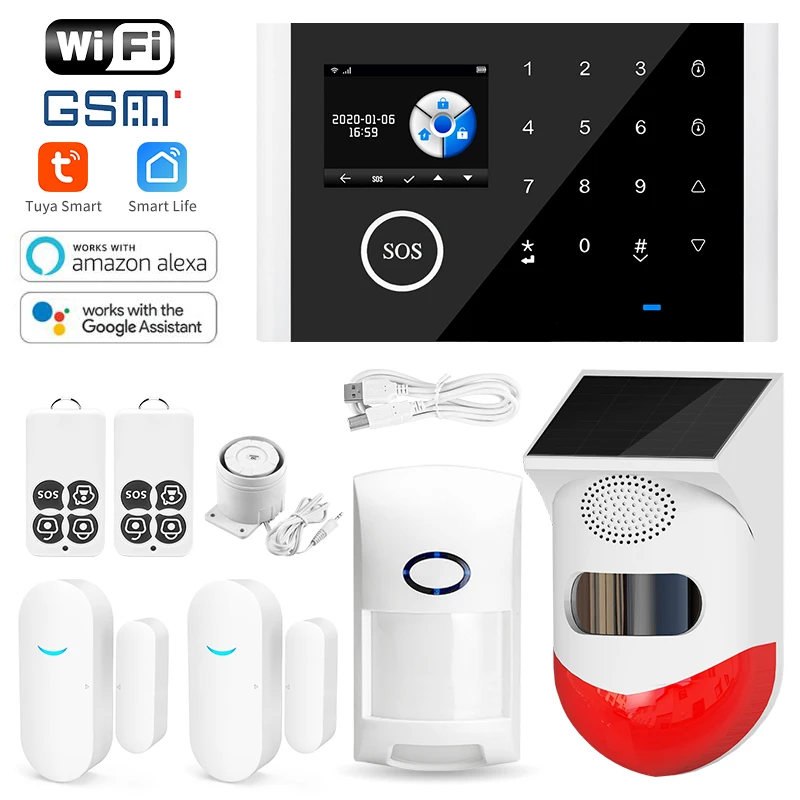 tuya home WiFi alarm pg103 anti theft alarm system package 433mhzgsm security alarm system your smart home