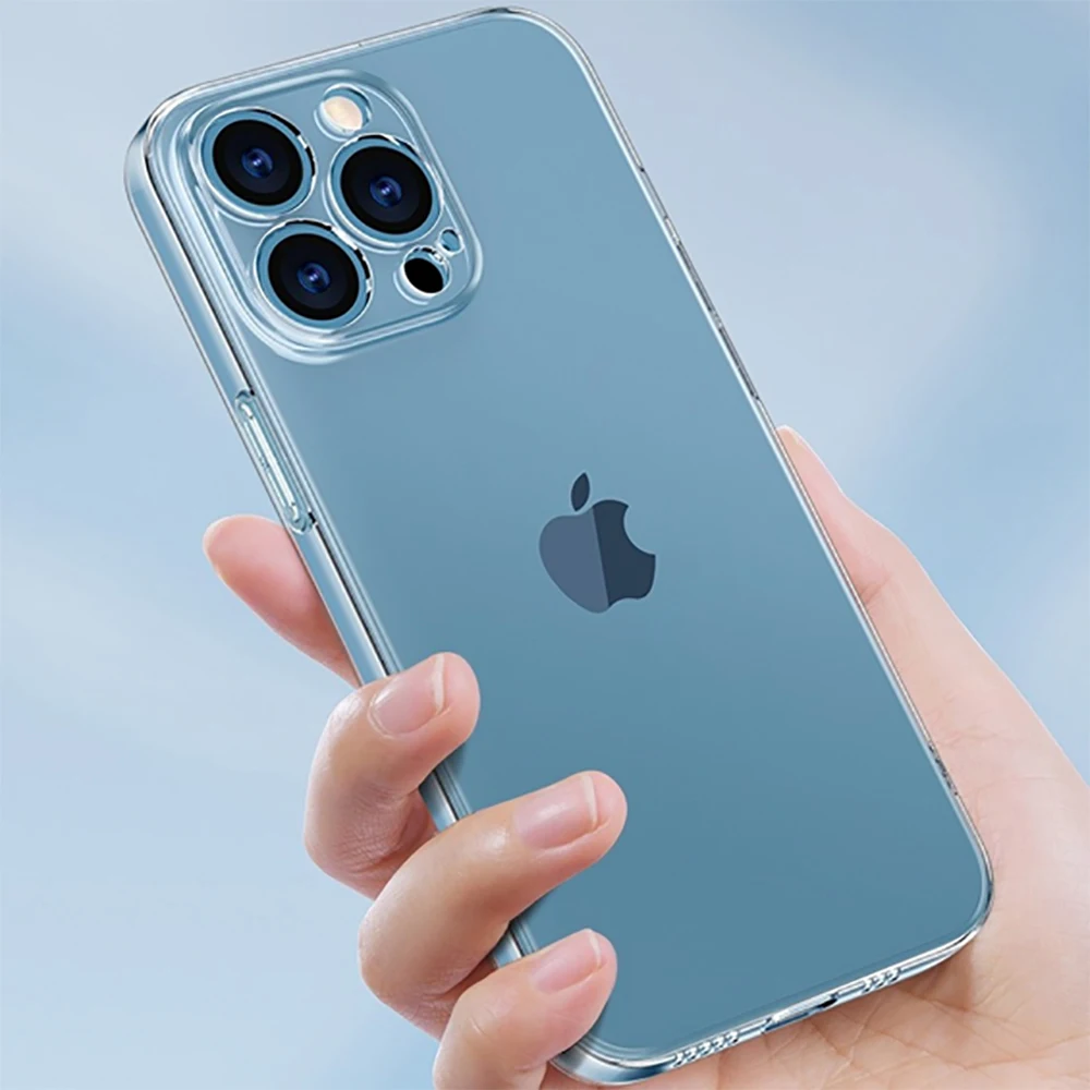 Силиконовый прозрачный мягкий чехол для iPhone 13 Pro Mini Max мужской и женский