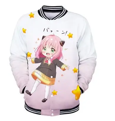 

Бейсбольная куртка SPY×FAMILY для мальчиков, костюм для косплея, аниме мультфильм, Anya Yor Loid, спортивная одежда, куртки, куртки для мальчиков и девочек-подростков