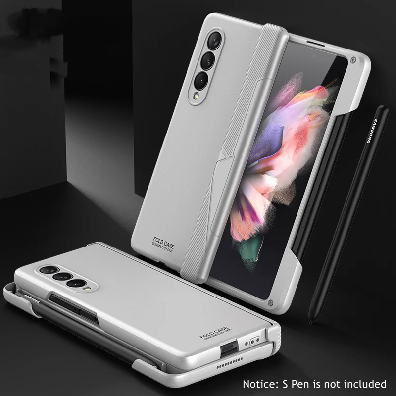 

Чехол с магнитными петлями для Samsung Galaxy Z, Складывающийся чехол для телефона 3 дюймов, рамка, держатель с карманом для ручки, Матовый Жесткий ч...