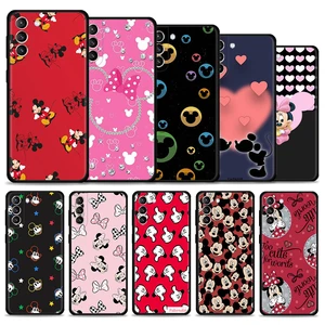 Phone Case For Samsung S21 S20 FE S22 Ultra S10 S9 S8 Plus for Galaxy Note 20 Ultra 10 Plus Coque Pink girly Mickey Minnie Mouse