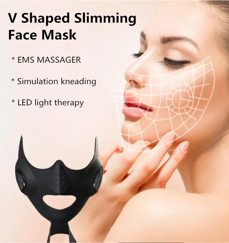 

EMS Beauty Instrument Mask Microcurrent Face Lifting Device V Shape Double Chin Mask Facial Slimming Skin Firming Face Therapy