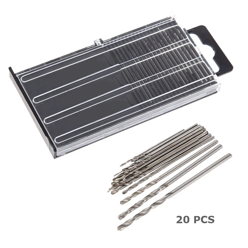 

MICROBOX 20Pcs Tiny Micro HSS Twist Drill Bit Set 0.3mm-1.6mm Model Craft For Precision Crafts Jewellery Watch Repair Mode Drill