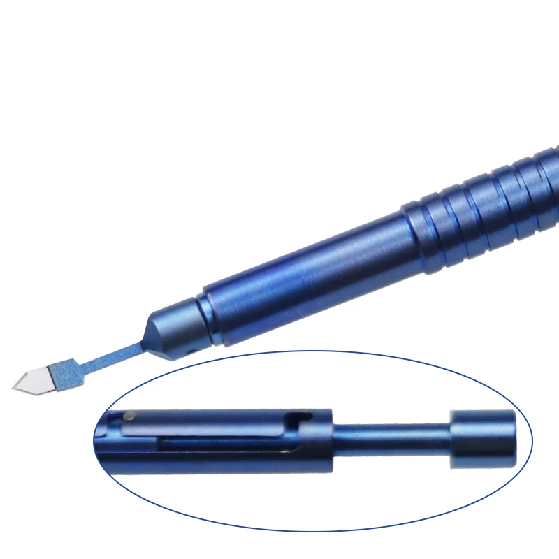 

1 шт. медицинские офтальмологические сапфировые лезвия кератом 1,0-3,2 мм тонннельный нож для роговицы с титановой ручкой