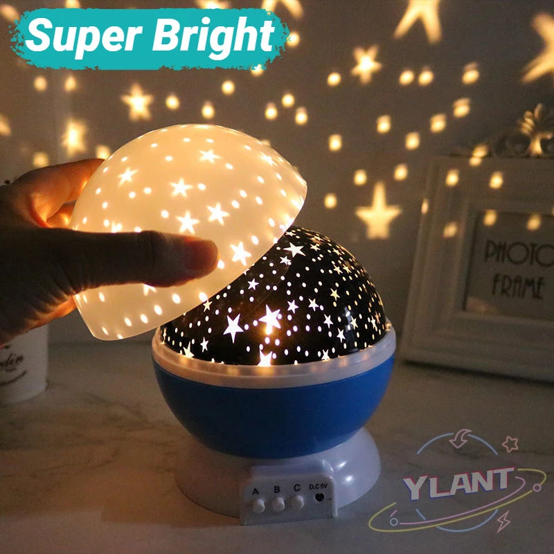 

LED Galaxy Projector Star Moon Night Light Sky Rotating Battery Operated Night Light Lamp Child Kids Baby Bedroom Star Projector