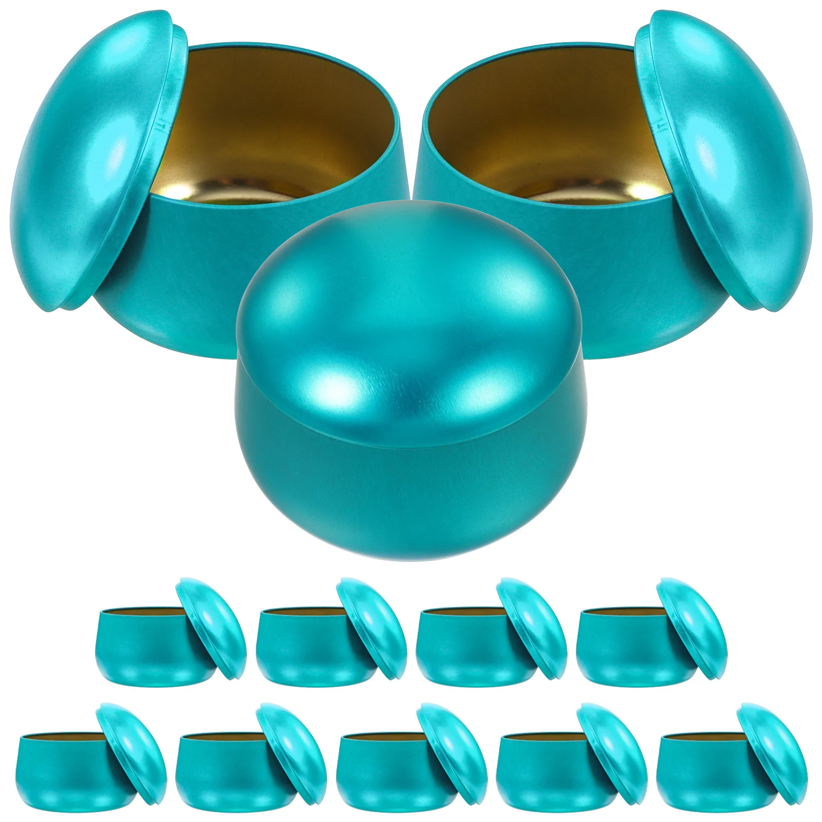 

12pcs Tinplate Practical Belly Shape Wax Jar DIY Scented Tins Making Jar Aromatherapy Small Tins