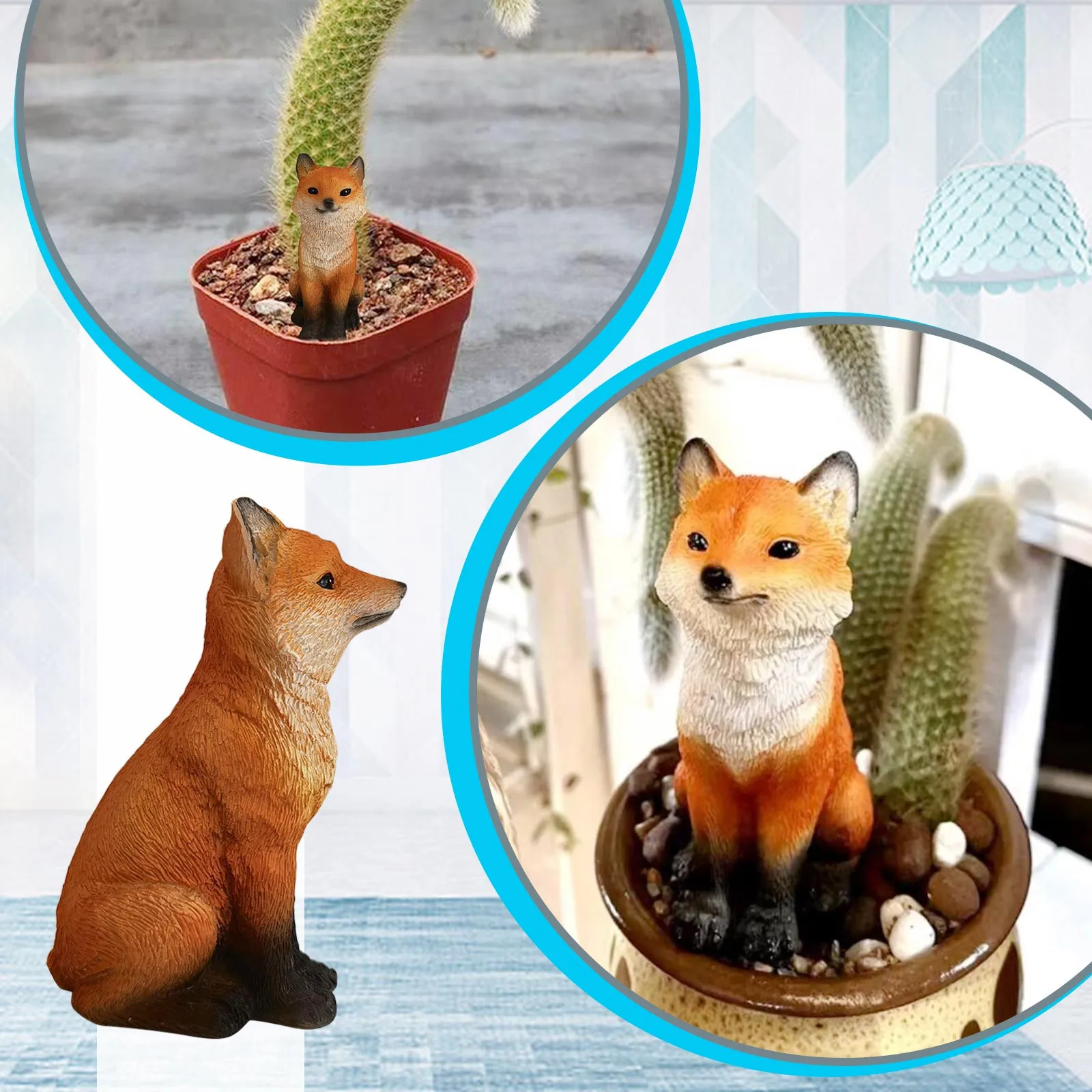 

Resin Red Fox Figurines Ornaments Gold Glitter Ornaments for Christmas Tree Beautiful Christmas Ornaments Body Figure Decor