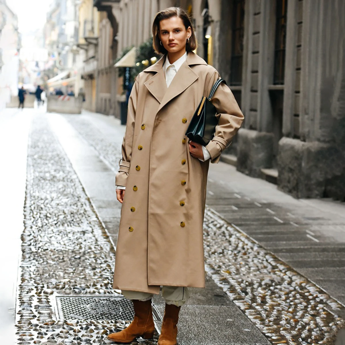 

Pirate Hippie Solid Retro Trench Woman Autumn Turn Down Collar Double Breasted Pockets Jackets Vintage Casual Female Coats Top