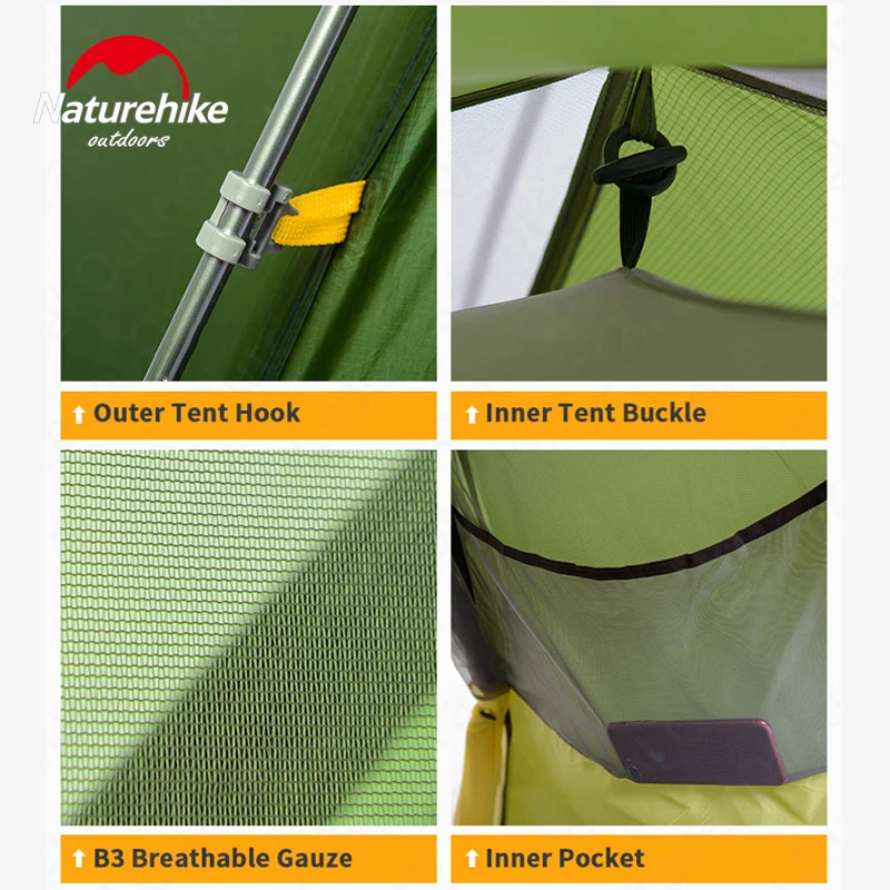 Палатка Naturehike Cloud Peak 2 туристическая силиконовая Ультралегкая с защитой от ветра