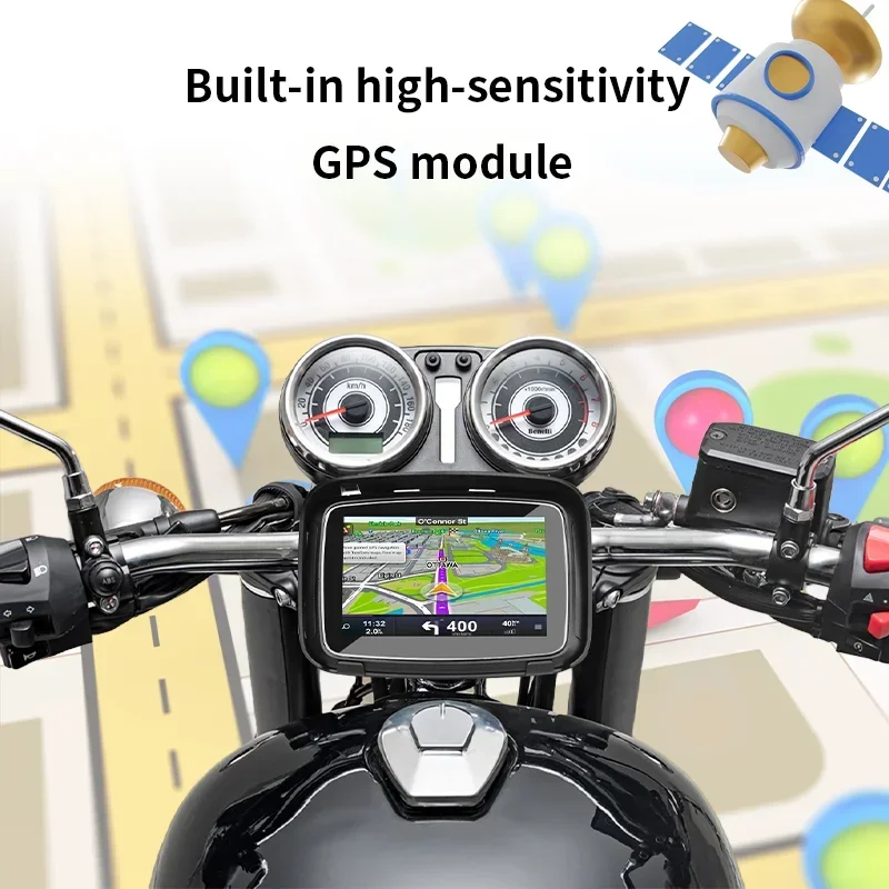 Водонепроницаемый беспроводной GPS-навигатор для мотоцикла KLYDE 5 дюймов экран CarPlay