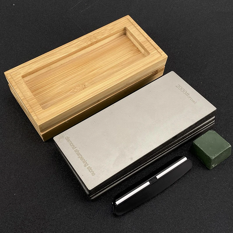 

Diamond sharpener with base non-slip leather Polishing paste Knife holder Kitchen sharpener Scissors kitchen knife sharpener