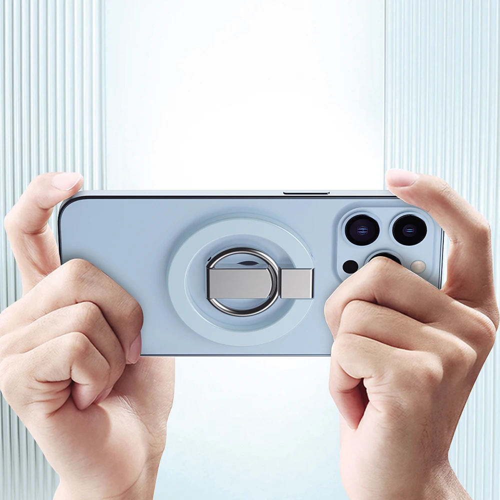 Magnetic Finger Phone Ring Holder Cellphone Foldable Mobile Support Bracket for iPhone 12 13 14 Pro Max Plus Accessories