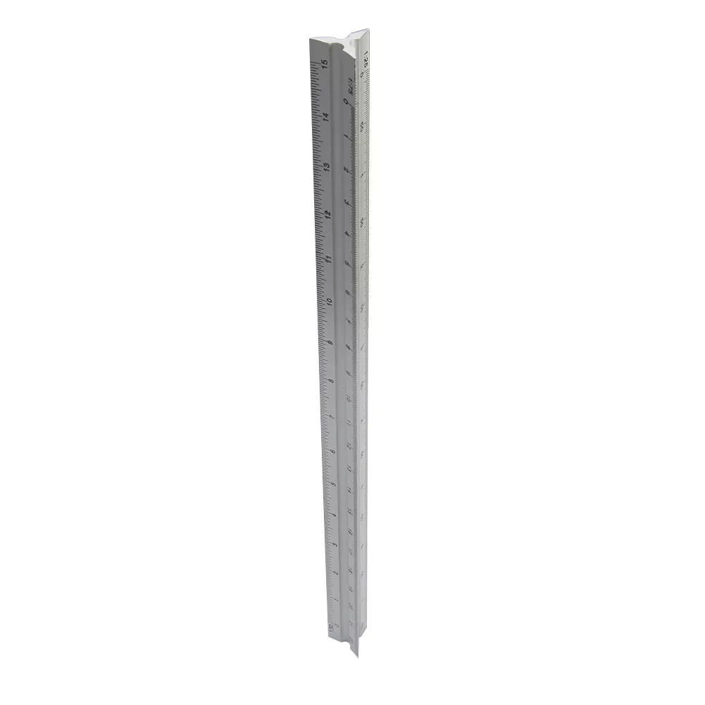 

30cm Accurate Engineer Scale Aluminum Alloy Architect Clear Silver Triangle Ruler Technical