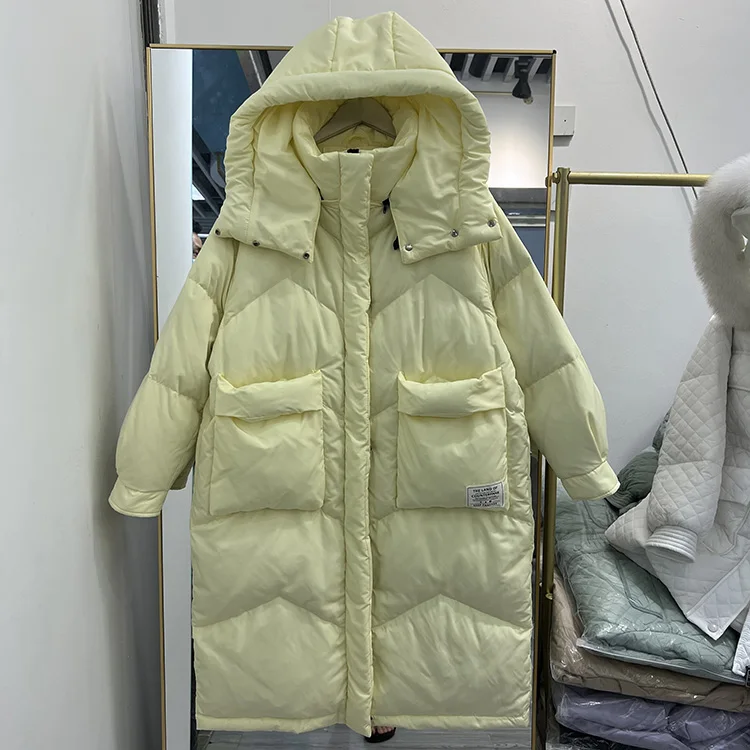 New Women Long Down Jacket Casual Style Autumn Winter Coats And Parkas Female Outwear
