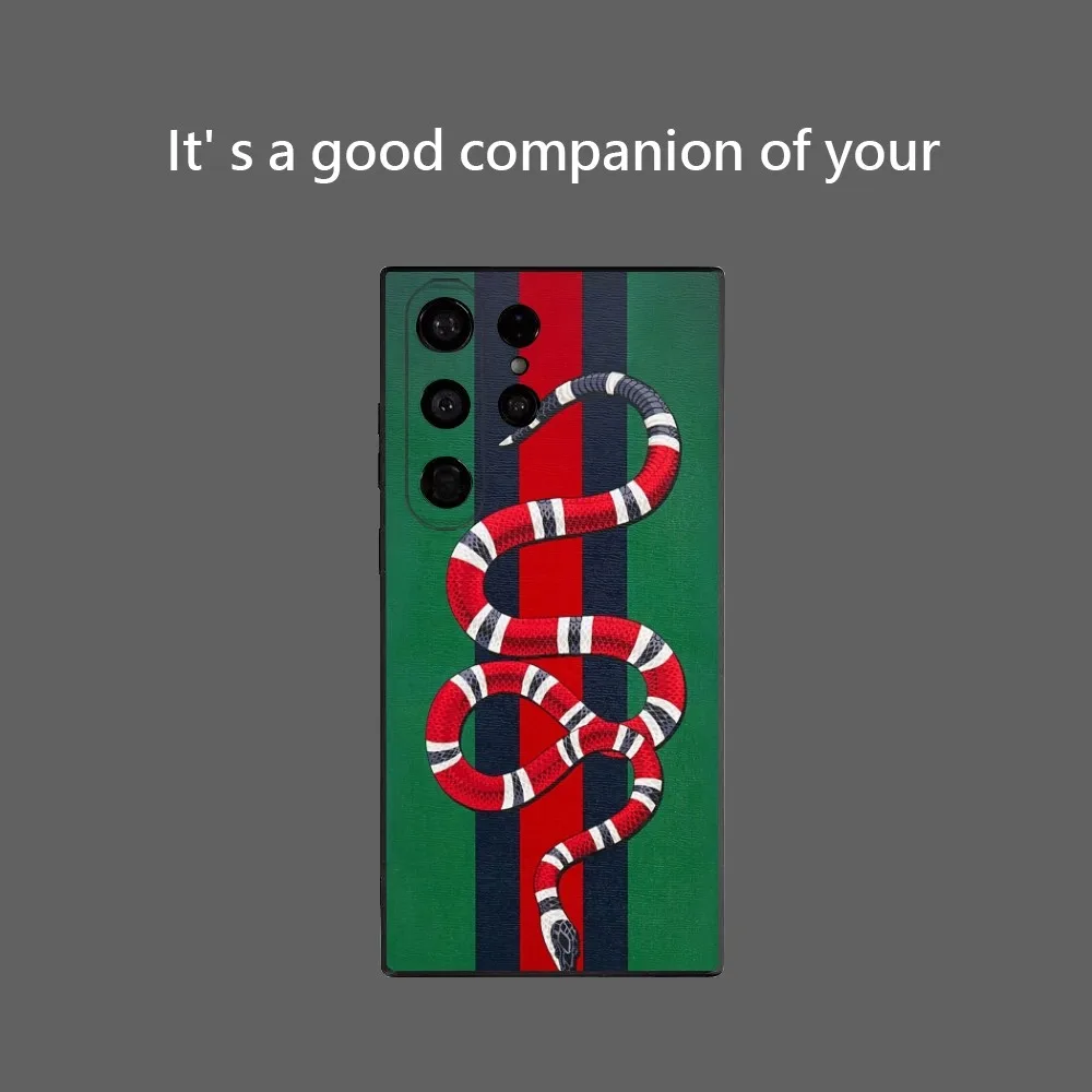 Знаменитый итальянский чехол для телефона со змеиным разъемом Samsung Galaxy S25 Ultra S22 S23