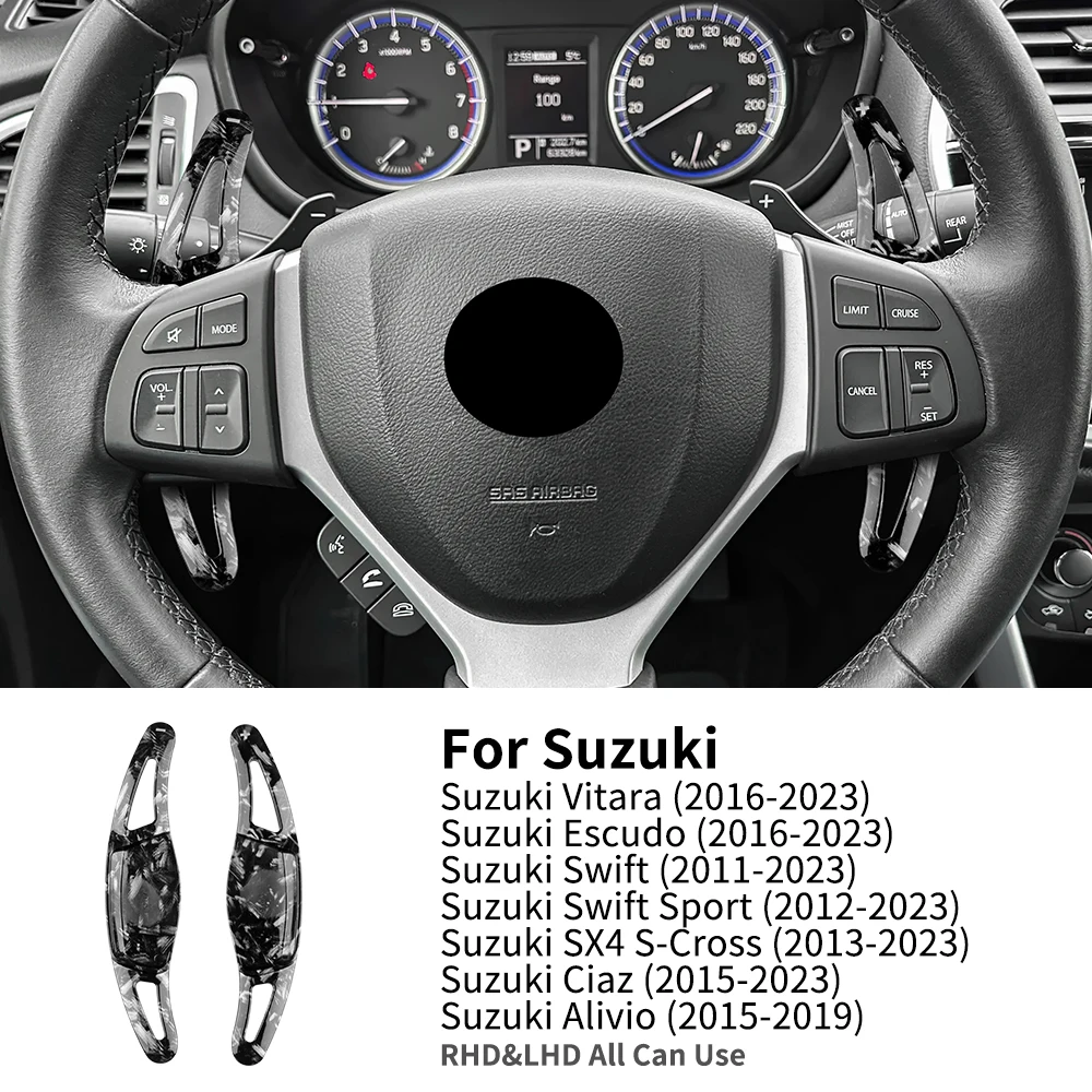 

Для Suzuki Swift Alivio Vitara SX4 S-Cross Escudo Ciaz Swift Sport Car рулевое колесо подрулевые переключатели передач ABS карбоновая отделка аксессуары