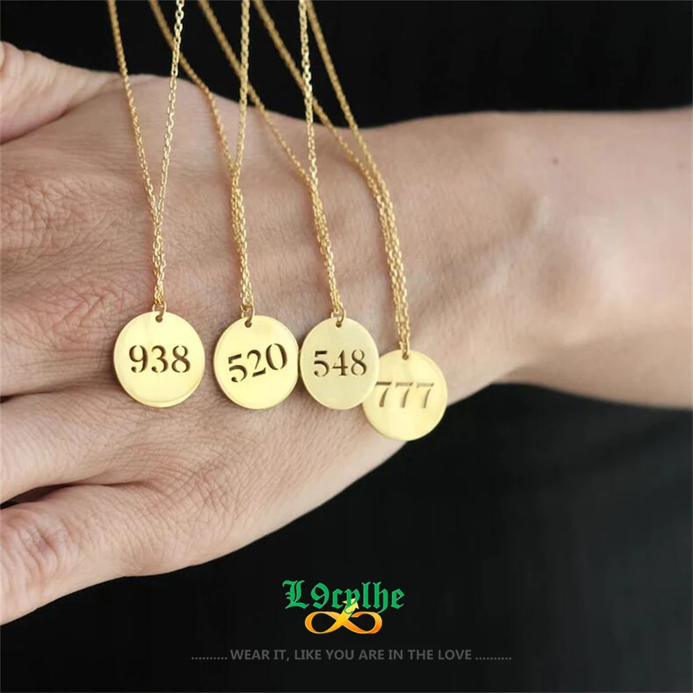 

Custom Healing Numbers Necklace Gold Silver Devil Round Choker Angel Number Necklaces Personalized Jewelry Gift For Women Men