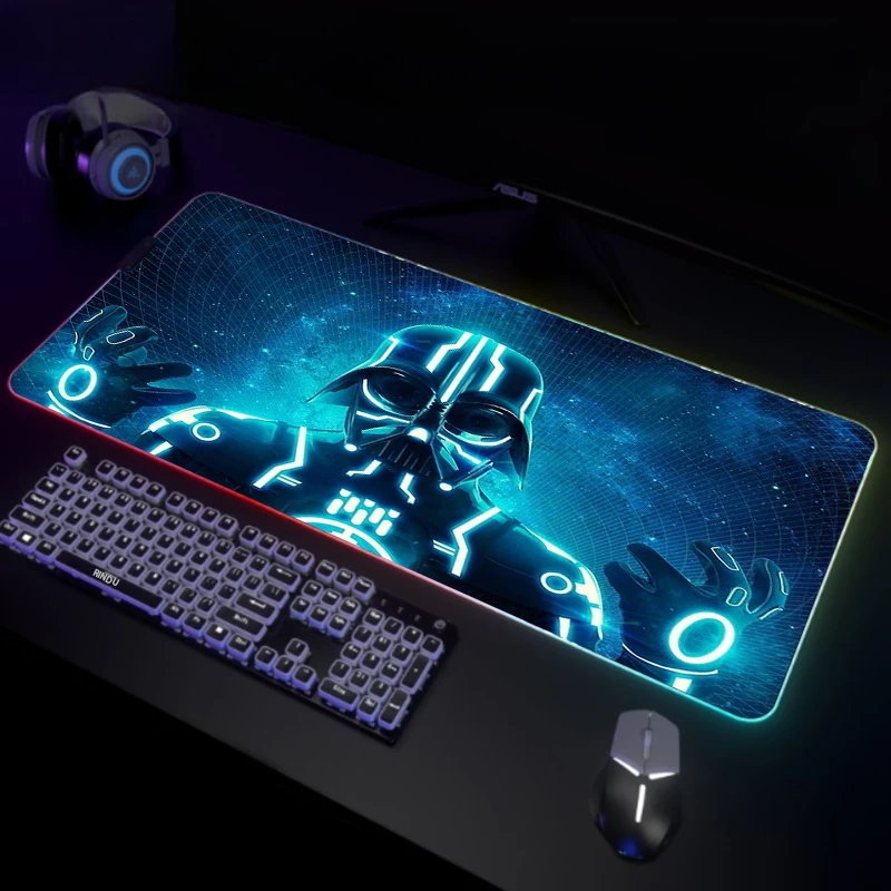 

Игровой коврик для мыши с подсветкой, Настольный коврик, RGB геймерские коврики для мыши, коврик для мыши со светодиодной подсветкой, Нескользящий Резиновый коврик для мыши, коврик для клавиатуры для ПК