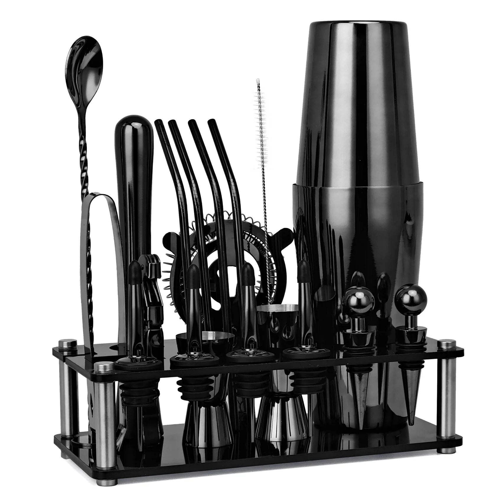 

Acrylic Tool Mixed Bartender Martini Home Kitchen With 20pcs/set Stand Cocktail Kit Set Drinks Shaker Bar For