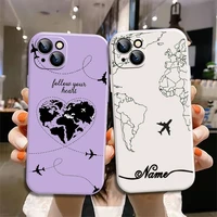 world map phone case for iphone 13 11 12 pro mini 7 8 plus camera soft cover iphone x xs max xr 6 6s plus pattern fashion cases