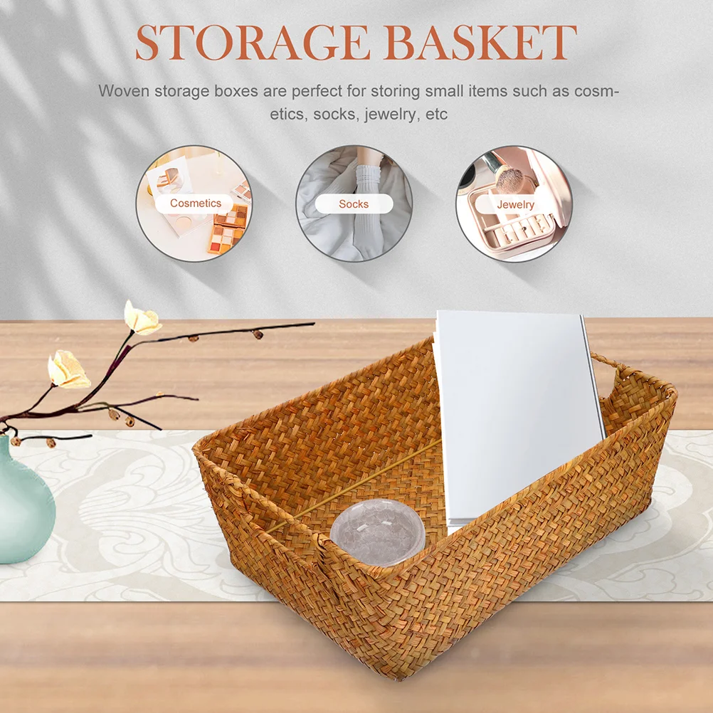 

Basket Storage Baskets Woven Wicker Rattan Hyacinth Water Fruit Tray Bread Seagrass Bins Snack Box Sundriescontainer