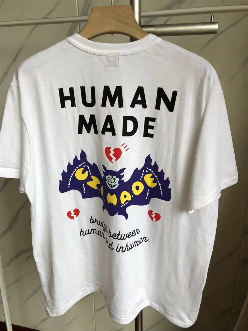 

New Cartoon Bat Human Made Short Sleeve Men Women T-shirts Casual O-Neck Top Tees