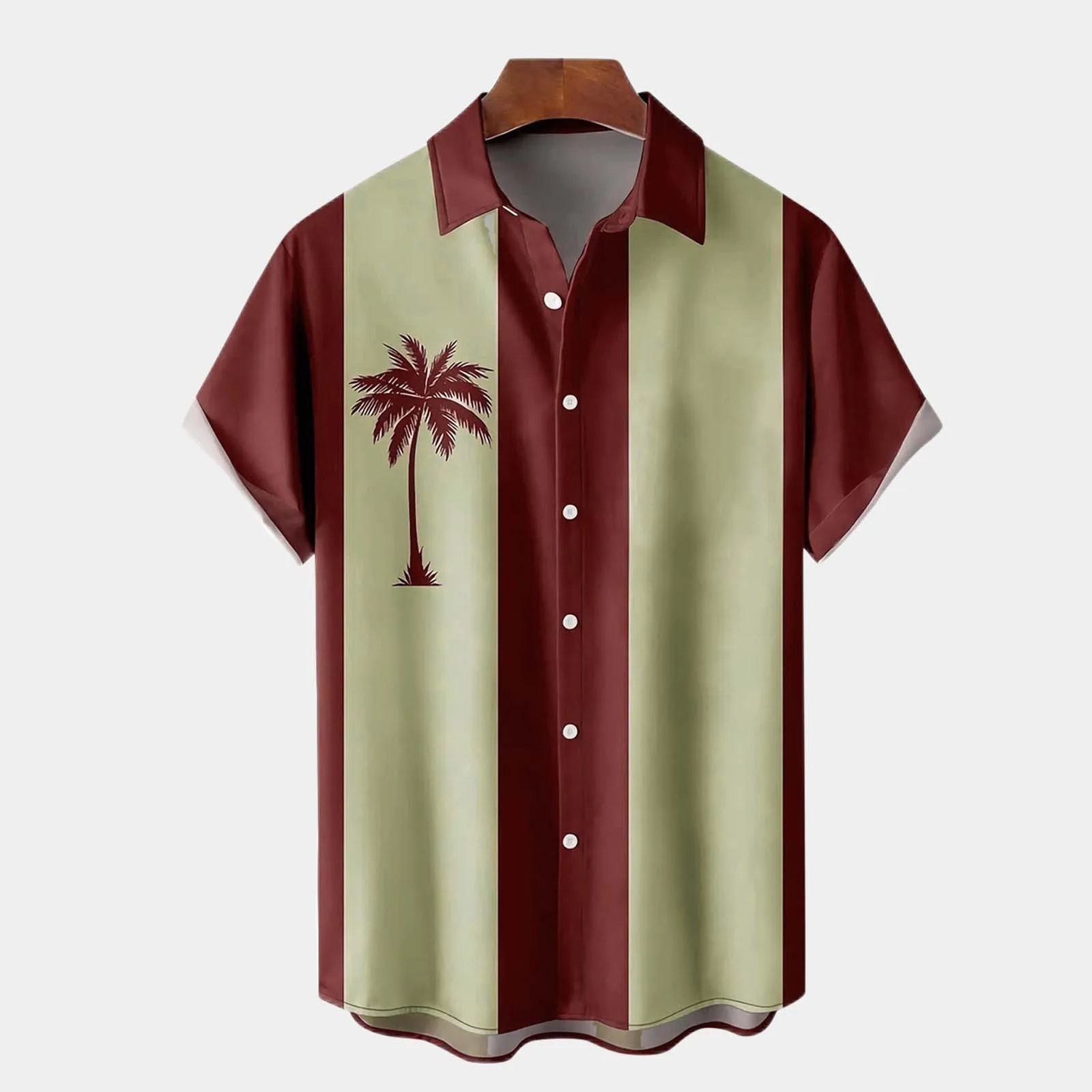 

Summer Hawaiian Style Mens Short Sleeve Breathable Lapel Printing Shirt Casual Beach Loose Oversized Blouse Tops Camicias#g3
