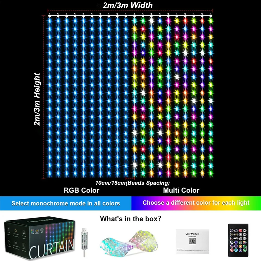 

DACHAN RGB Шторы из светодиодов 400-800 шт.