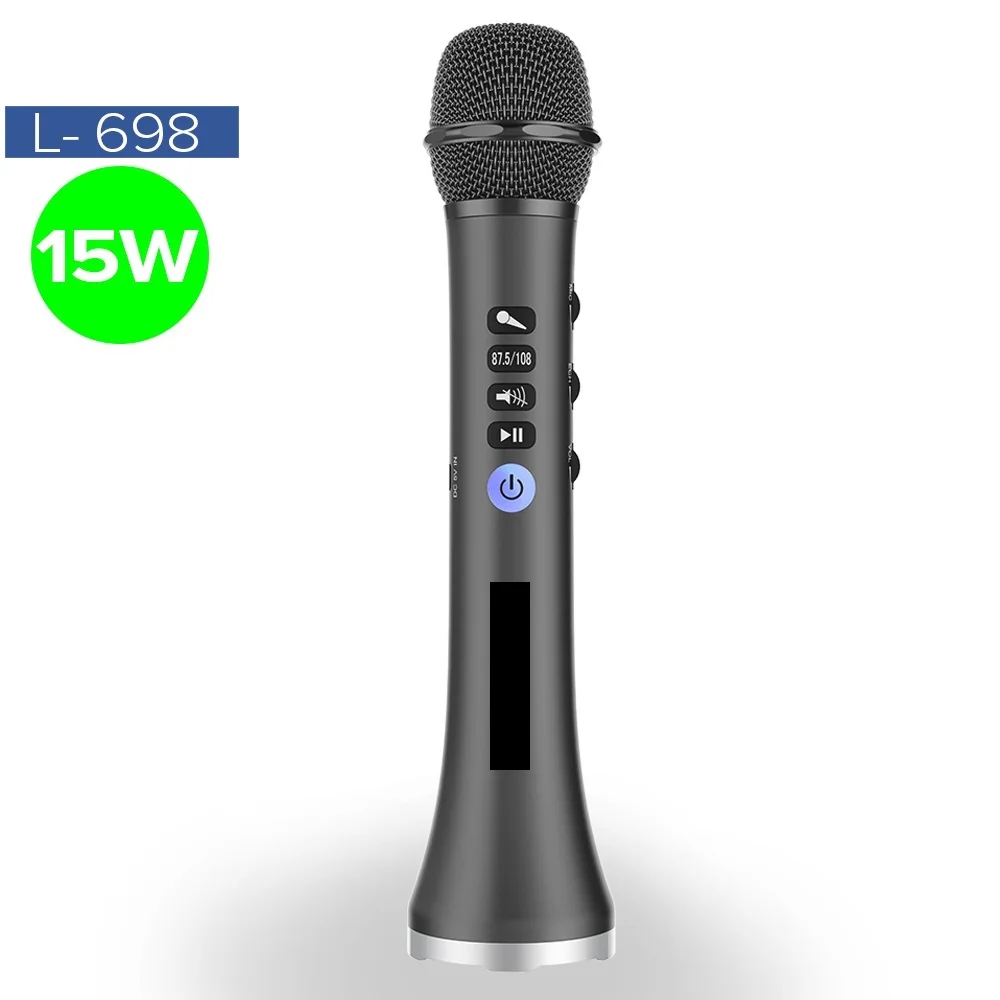

L-698 Wireless Karaoke Microphone Bluetooth Speaker 2in1 Handheld Sing & Recording Portable KTV Player for iOS/Android