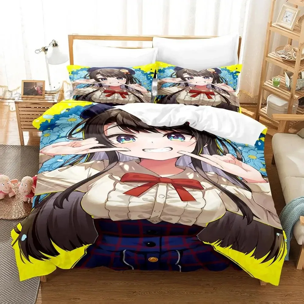 ŌOzora-Subaru Bedding Set Single Twin Full Queen King Size Bed Aldult Kid Bedroom Duvetcover Sets 3D Anime Kawaii bed