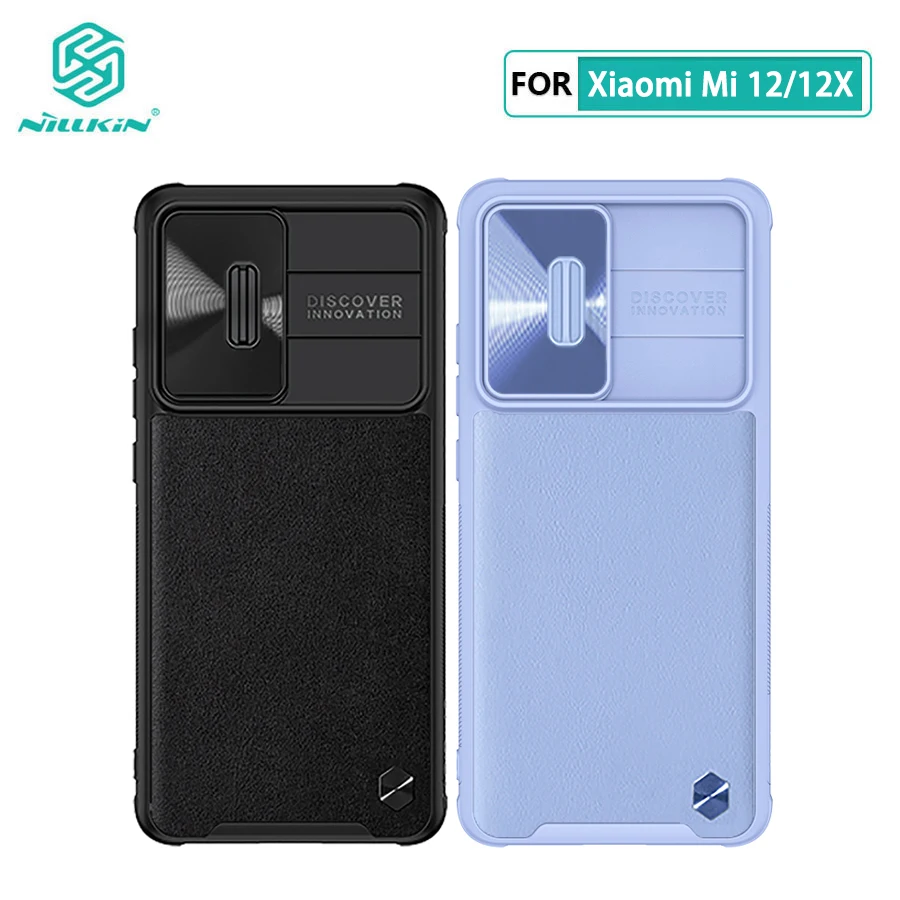 

Чехол NILLKIN для Xiaomi Mi 12, кожаный чехол-накладка для защиты камеры от скольжения из ТПУ и поликарбоната, чехол для Xiaomi Mi 12X Mi12