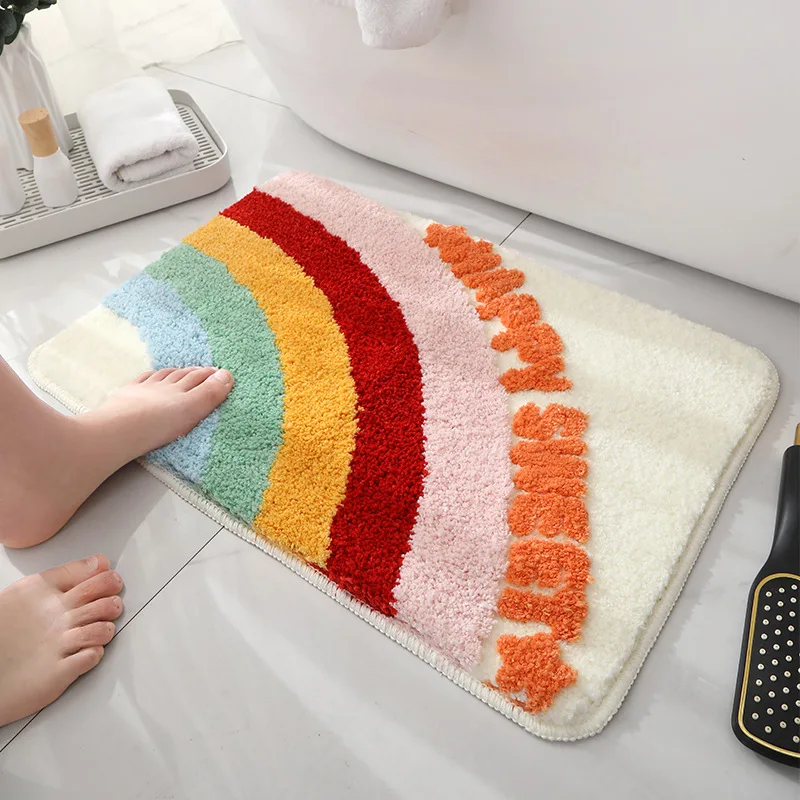 

Plush Padded Floor Mat Anti-slip Entrance Doormat Bedroom Carpet Toilet Door Rug Bathroom Bath Mat Absorbent Pad