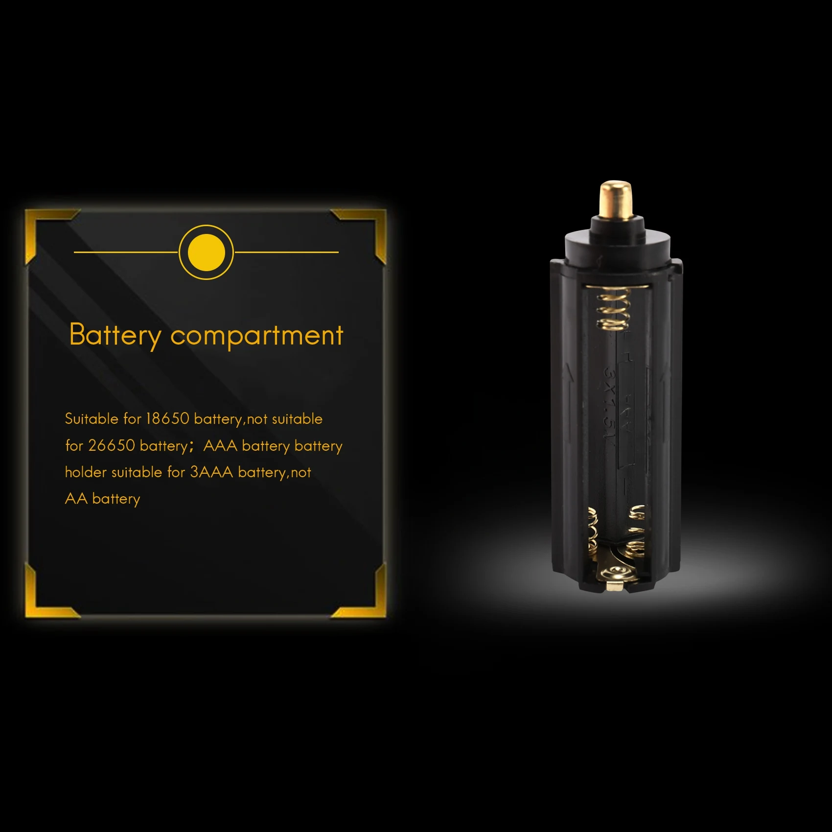 Аккумуляторная трубка + 1 шт. держатель батареи AAA для фонарика