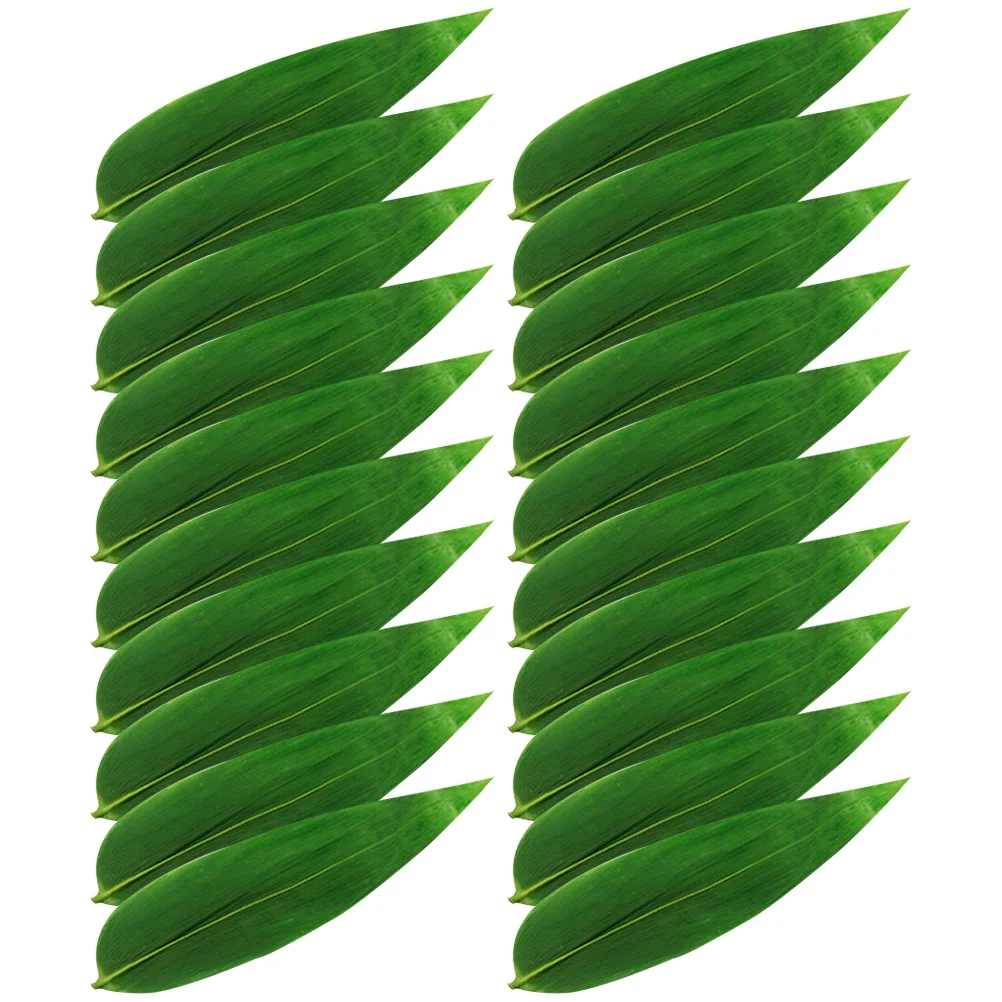 

100 Pcs Fruit Platter Green Sushi Leaves Sashimi Dish Leaf Drum Machine Decor Plate Ornament Grass