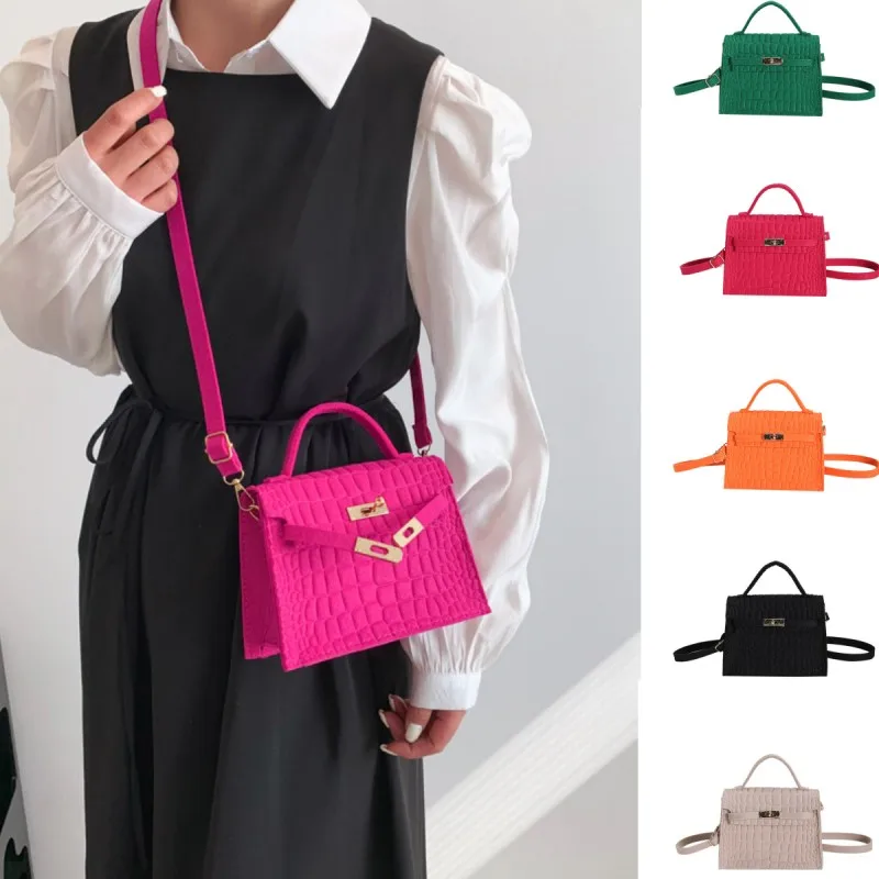 

Модная сумка с каменным узором 2023 Популярная женская сумка через плечо на шнурке с пряжкой универсальная фетровая маленькая квадратная сумка
