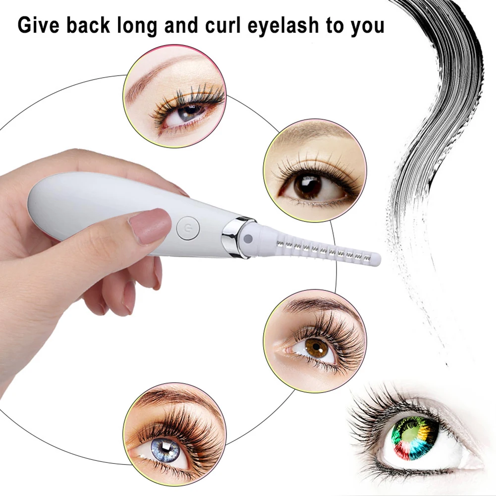 

Fashion USB Rechargeable Electric Eyelash Curler Electric Heated Eyelash Long-Lasting Ironing Eyelash Curler Makeup Curling 1set