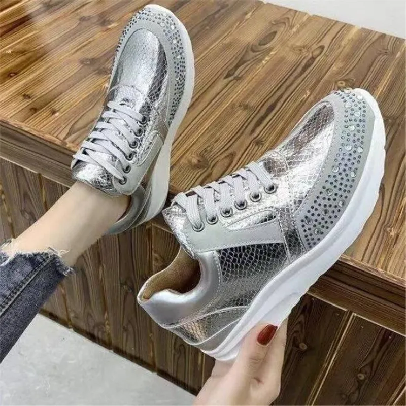 Women's Sports Shoes on The New Leopard Print Women's Vulcanized Shoes Thick-soled Sports Women's Breathable Thickened Sneakers