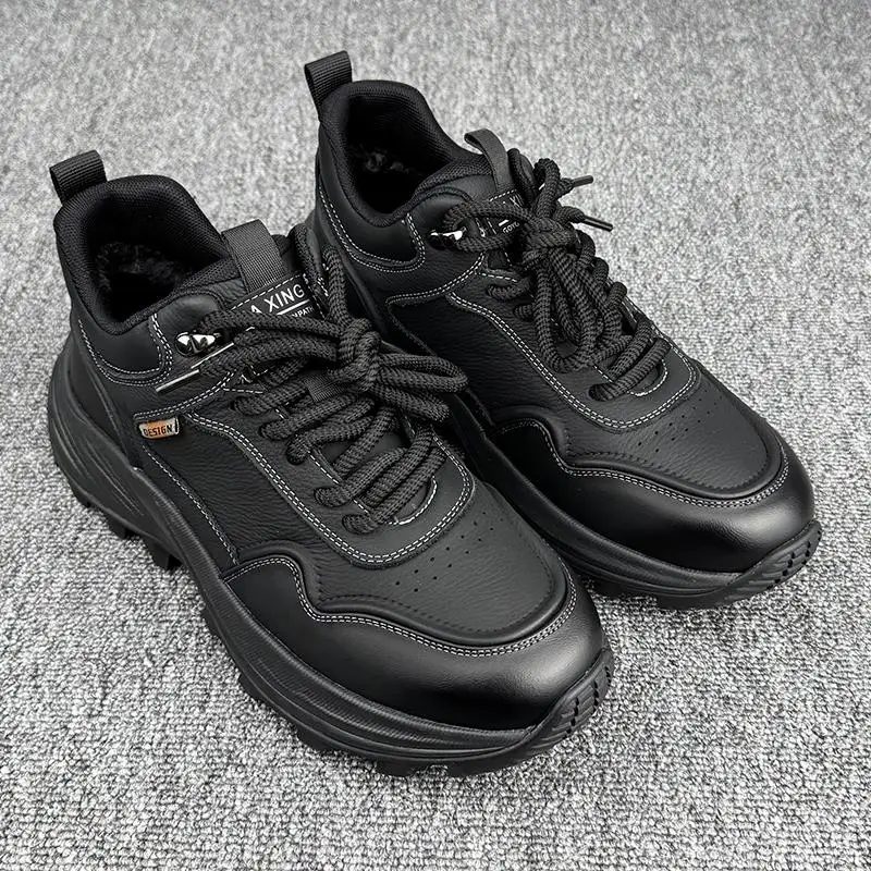 Туфли на хлопковой подкладке. Мужские зимние теплые туфли флисовой