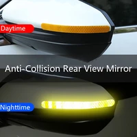 2pcs car rearview mirror reflective strip anti collision sticker fluorescent travel safely night car decal accesorios para auto