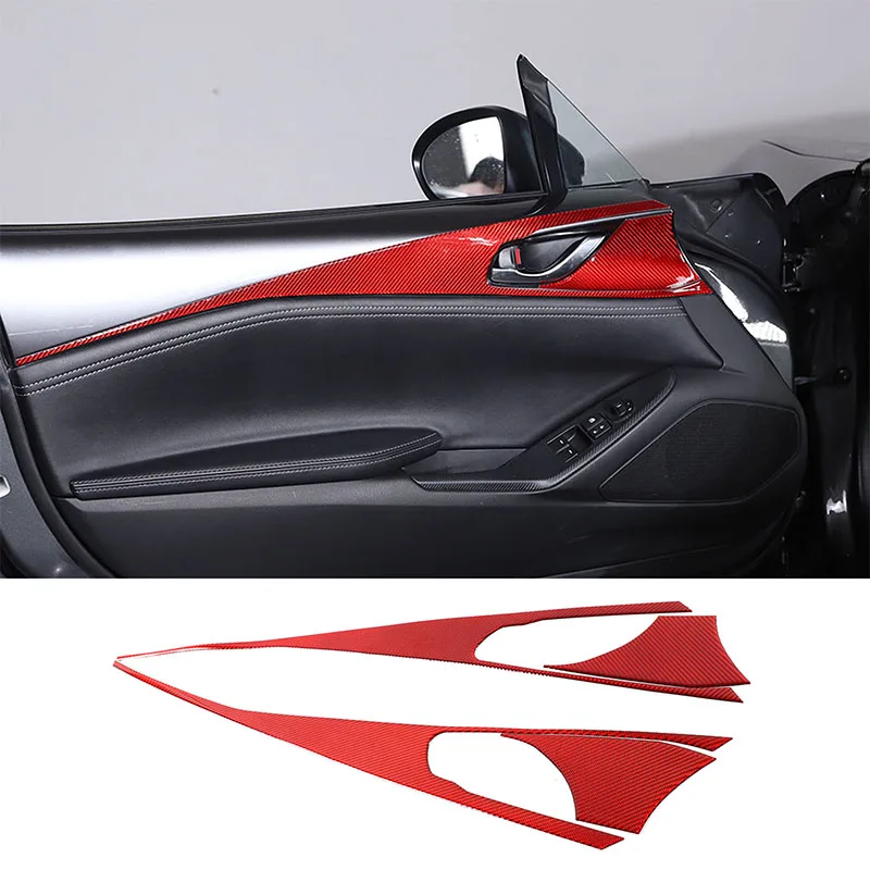 

Car Inner Door Handle Frame Sticker Decoration Cover for Mazda MX-5 2016-2023 Soft Carbon Fiber Car Accessories