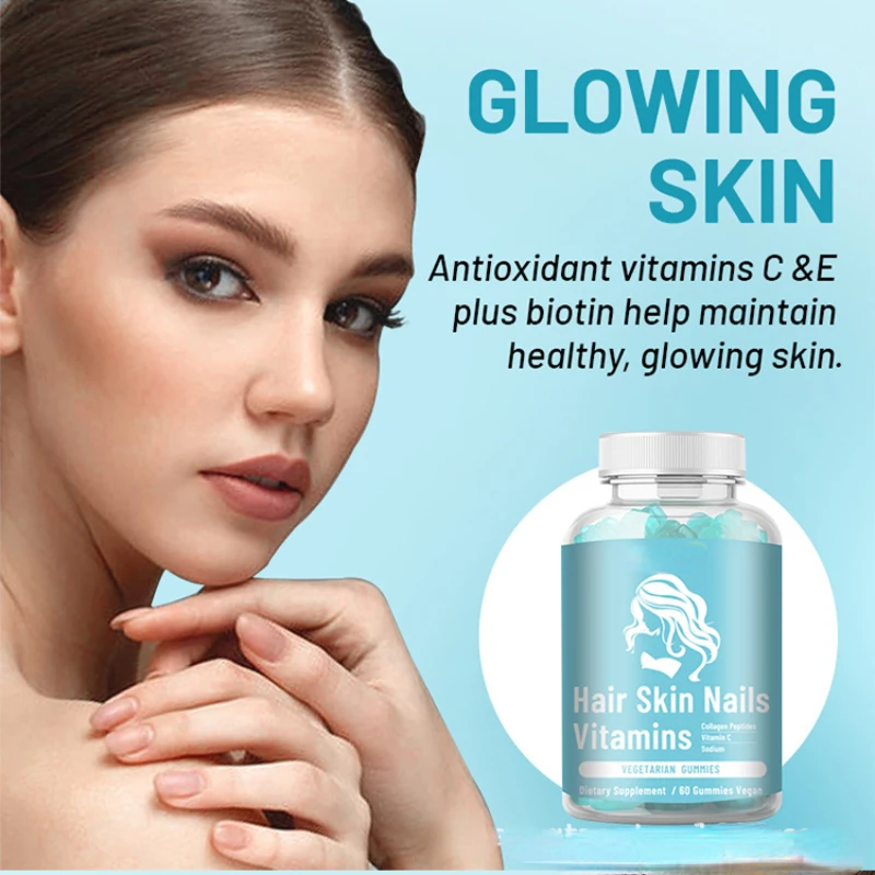 1 bottle Hair Skin Nails Bio Gummy, promotes hair growth, improves skin texture and enhances nail health, pampers beauty