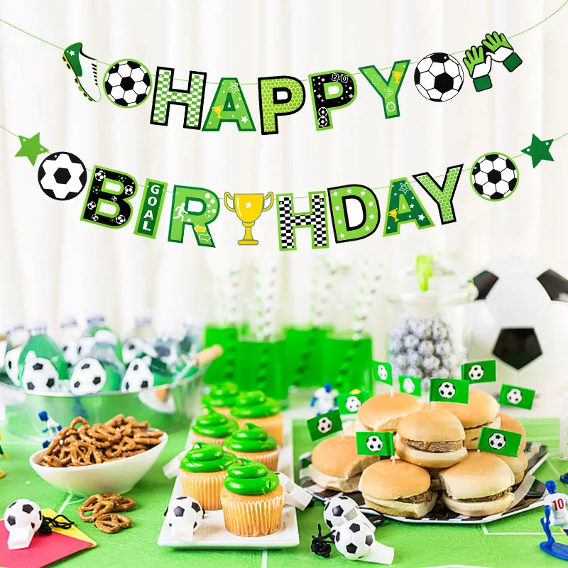 Футбольная тематическая вечеринка с днем рождения подвесной флаг баннер