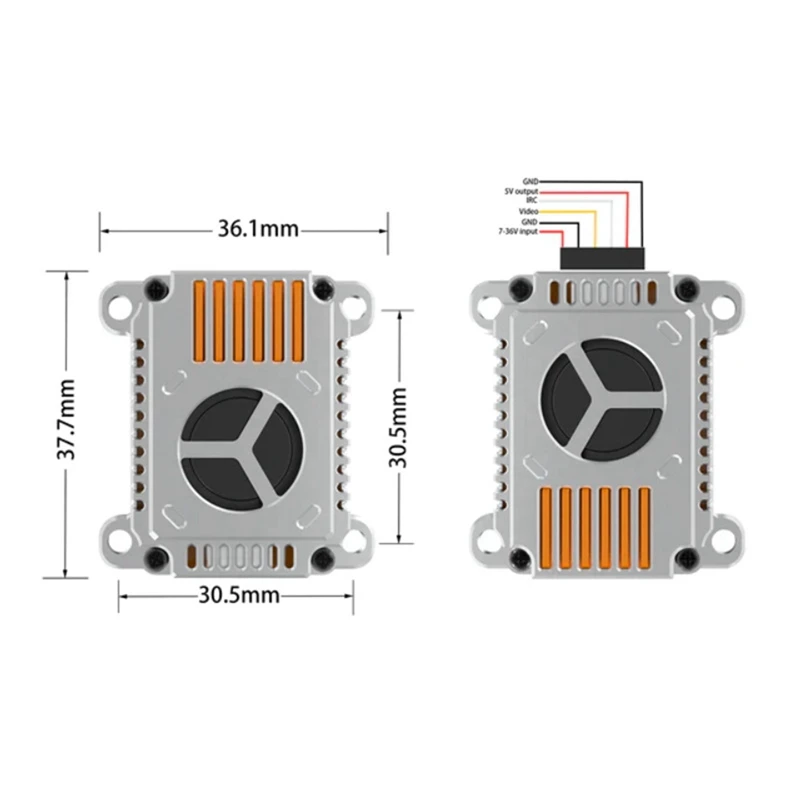 1.2G 2W VTX 2000Mw 9 Channels FPV Video Audio Transmitter 7-36V MMCX For Long Rang RC Racing Drone