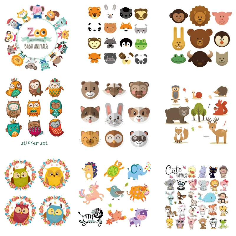 

Iron on Clothing Patch Cartoon animal Patches for Clothing Transfer Iron-on Clothes Clorhing Stickers Thermoadhesive Transfers
