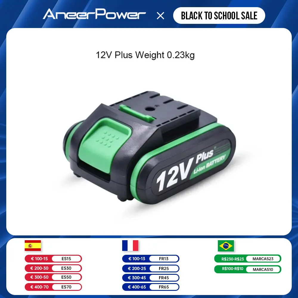 Литий-ионный аккумулятор 25 в, 21 в, 16 В, 12 В, для электроинструментов, аккумуляторная ударная дрель, шуруповерт 18650