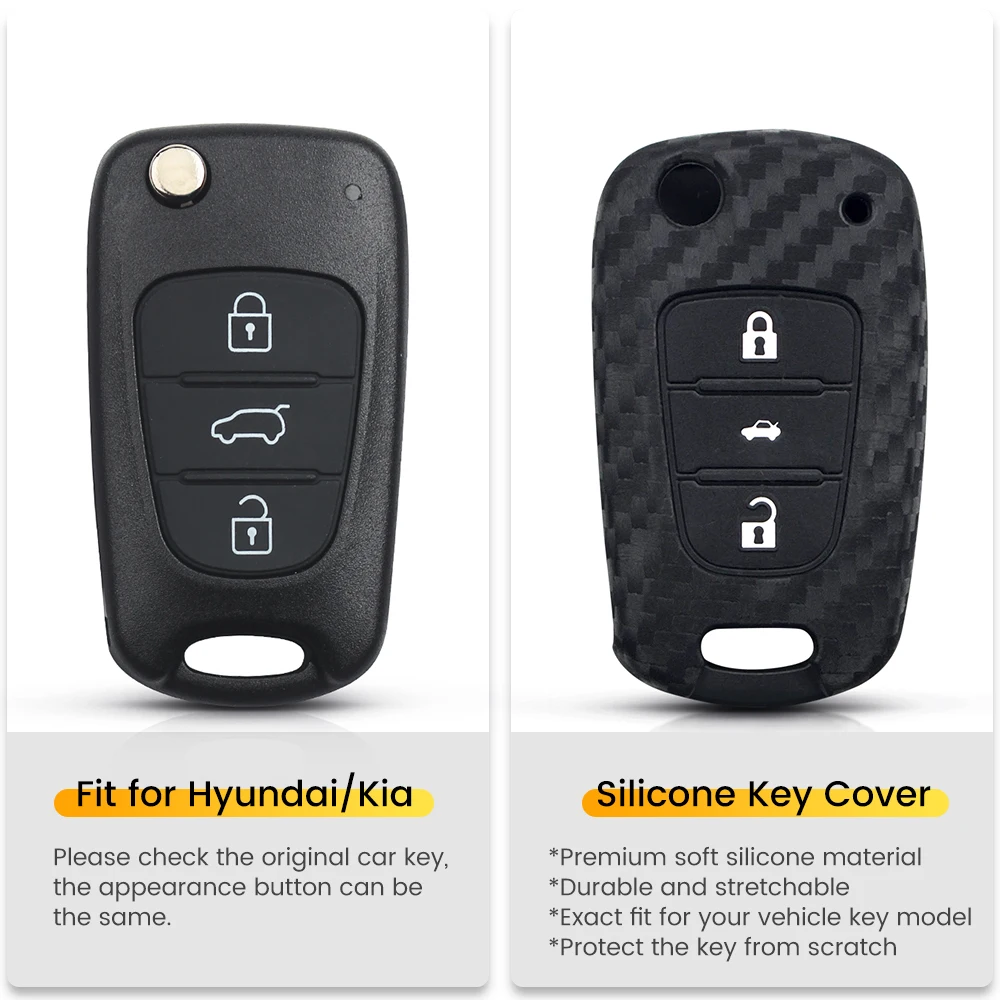 KEYYOU для Hyundai I30 IX35 Kia K2 K5 KIA углеродного волокна силиконовый чехол ключей от машины