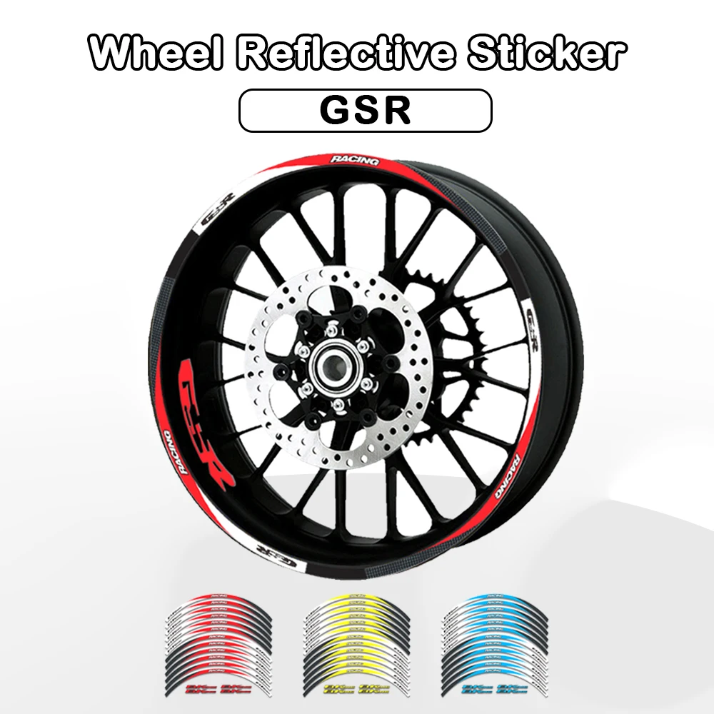 

for SUZUKI GSR 400 600 750 Reflective Rim Tape Strips for Motorcycle Car Wheel Tire Stickers Motorbike Auto Decals